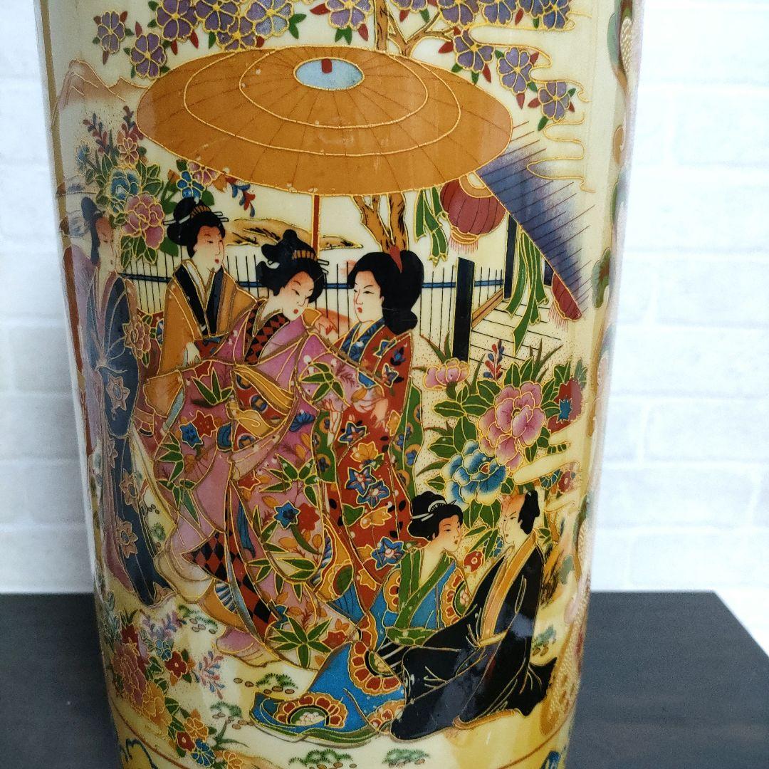 中国美術 美人画 傘立て 45.5cmサイズ