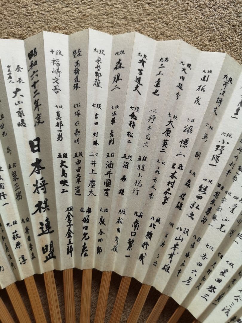 【昭和レトロ　未使用　ノベルティ】日本将棋連盟　昭和六十二年度『全棋士署名扇子』