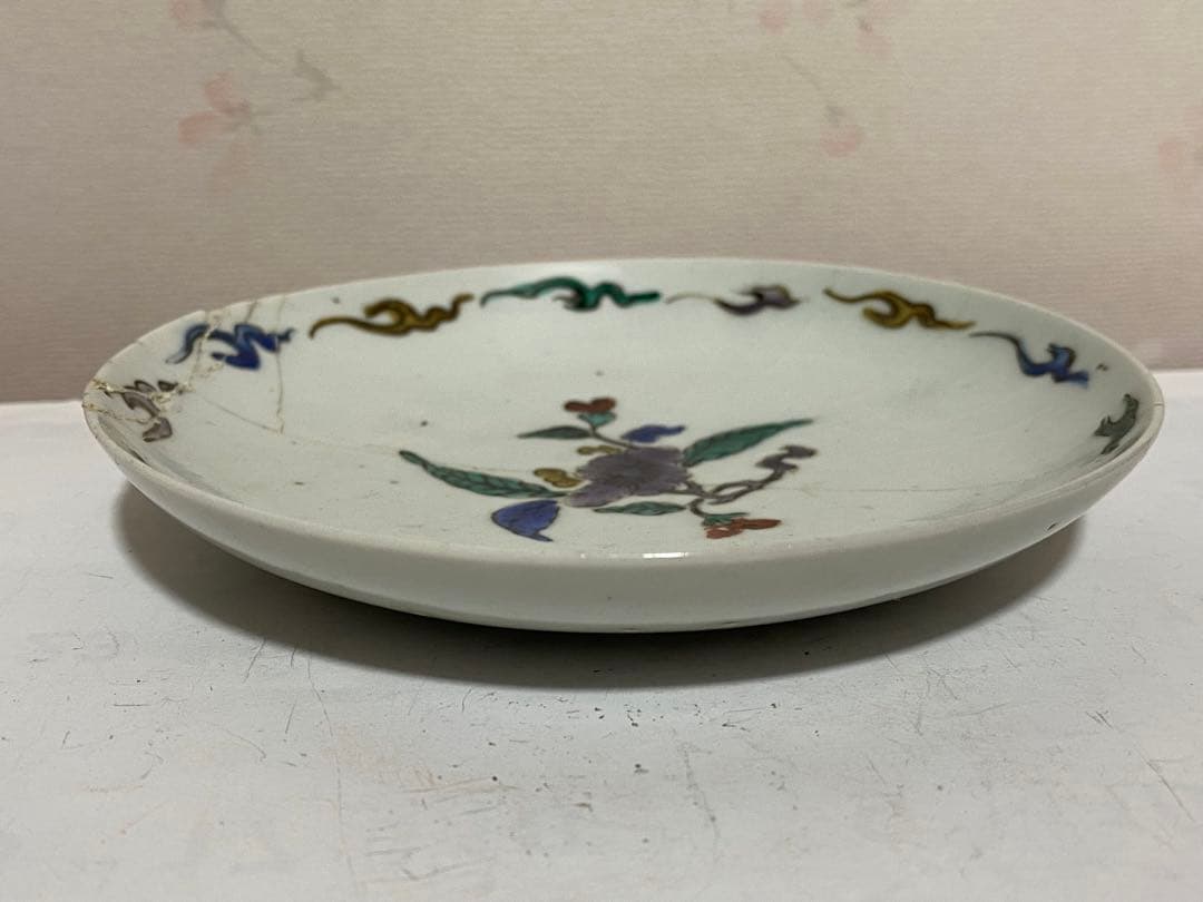 ♦江戸時代前期 古九谷 五彩九谷 小皿 珍物 珍品 古九谷様式 古美術品 骨董品