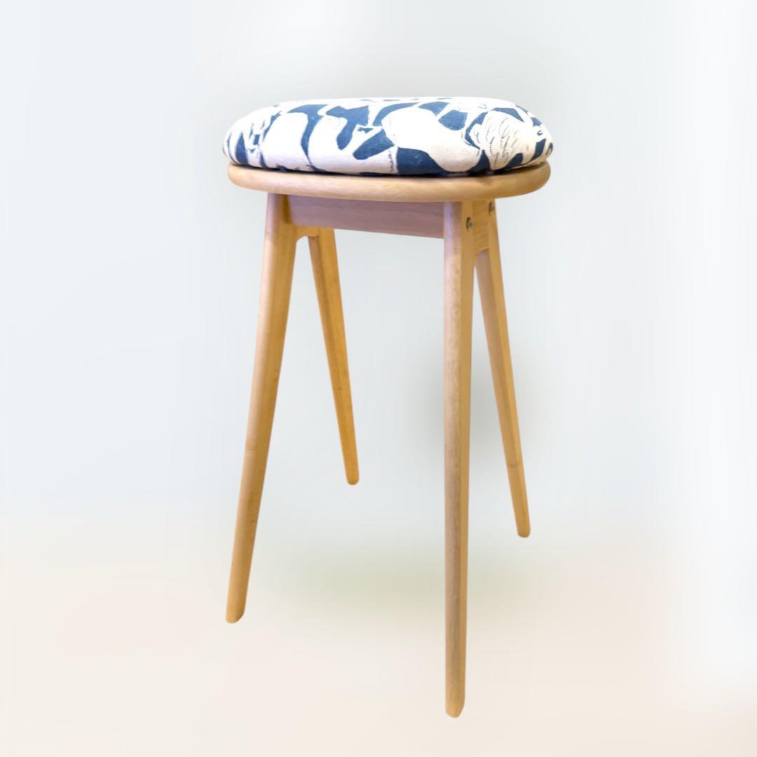 ミナペルホネン使用折りたたみハイスツール　イス 椅子　北欧スタイルインテリア家具