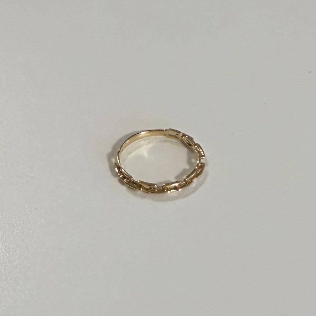 k18リング チェーンリング ピンキーリング 18金 チェーンモチーフ3号