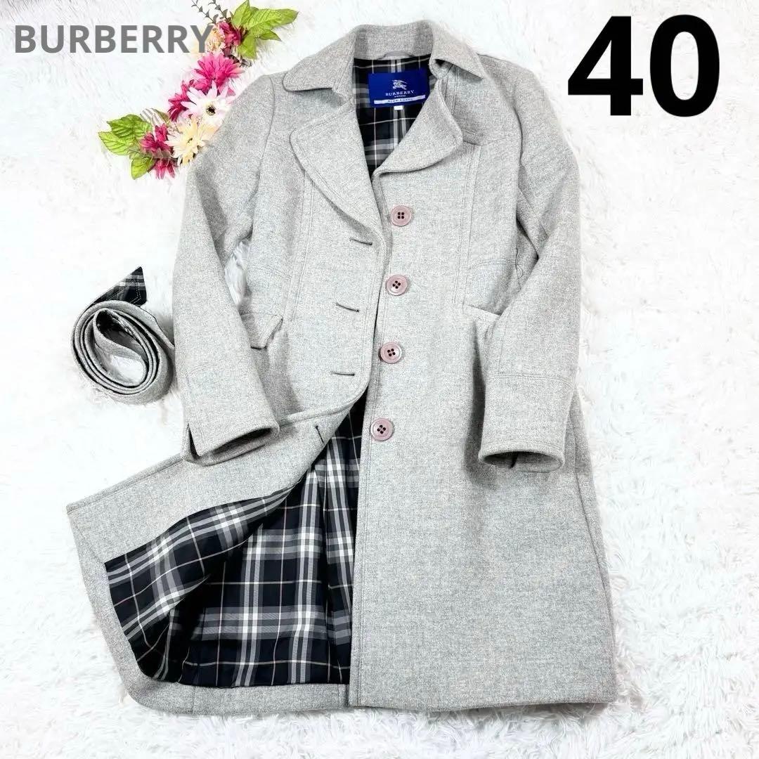 【極美品】BURBERRY BLUE LABEL チェスター アンゴラ混　４０