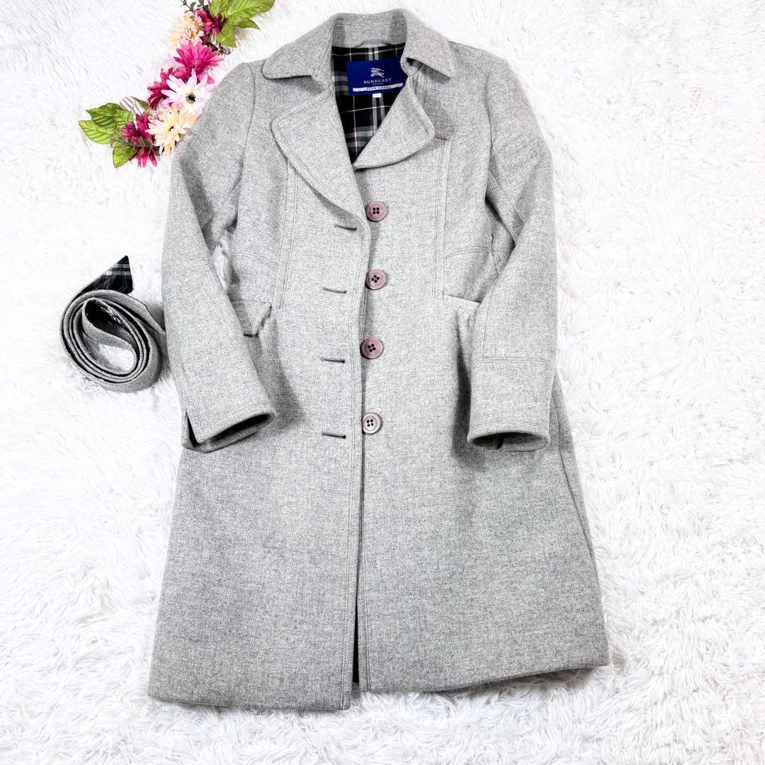 【極美品】BURBERRY BLUE LABEL チェスター アンゴラ混　４０