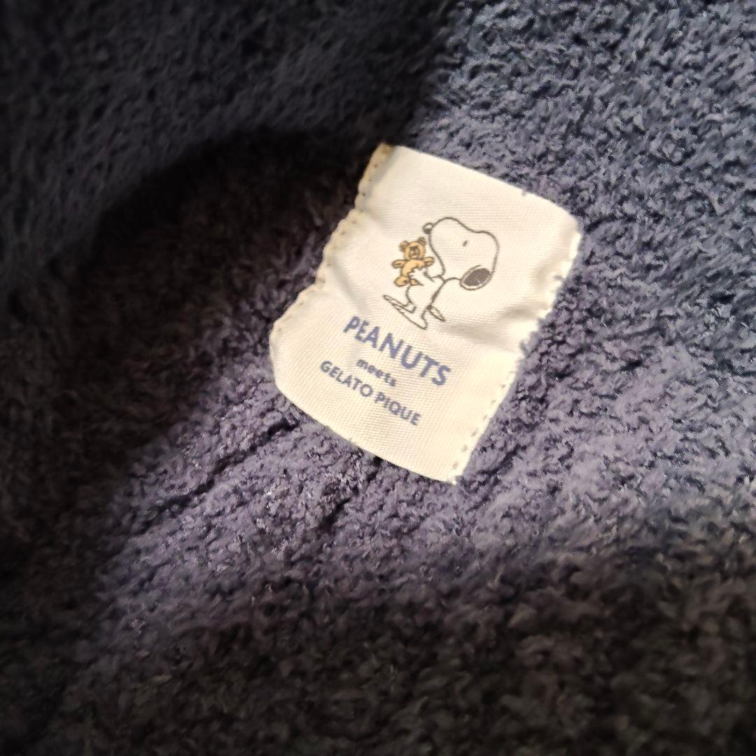 ジェラピケ SNOOPY コラボ テディベア もこもこ ロング パンツ 紺 新品