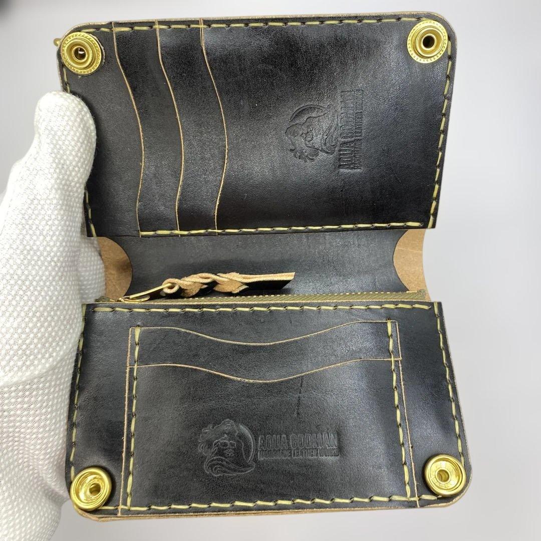 折らずお札収納 丘染めブラックの無骨トラッカーウォレット