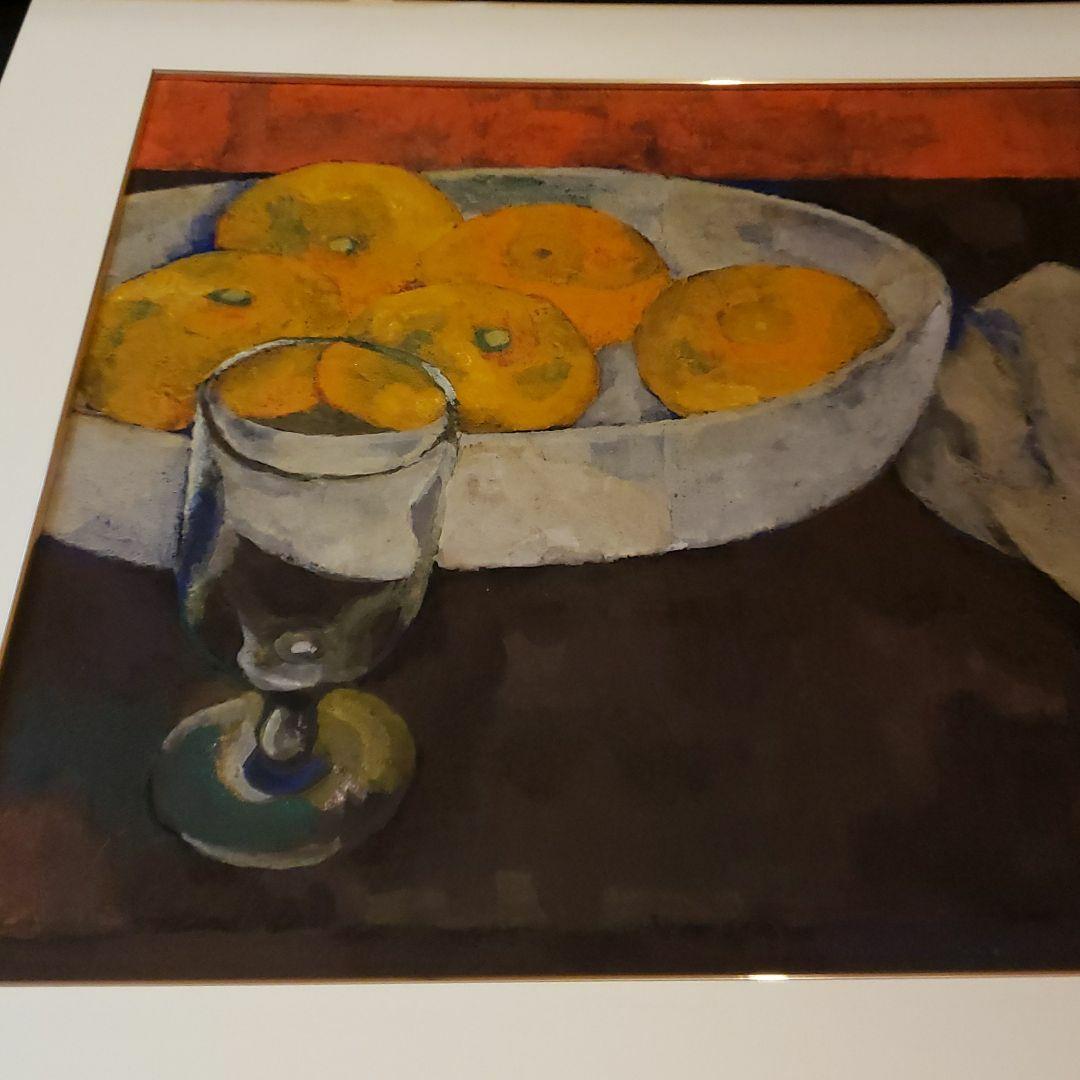 絵画　日本画　松本榮　卓上静物