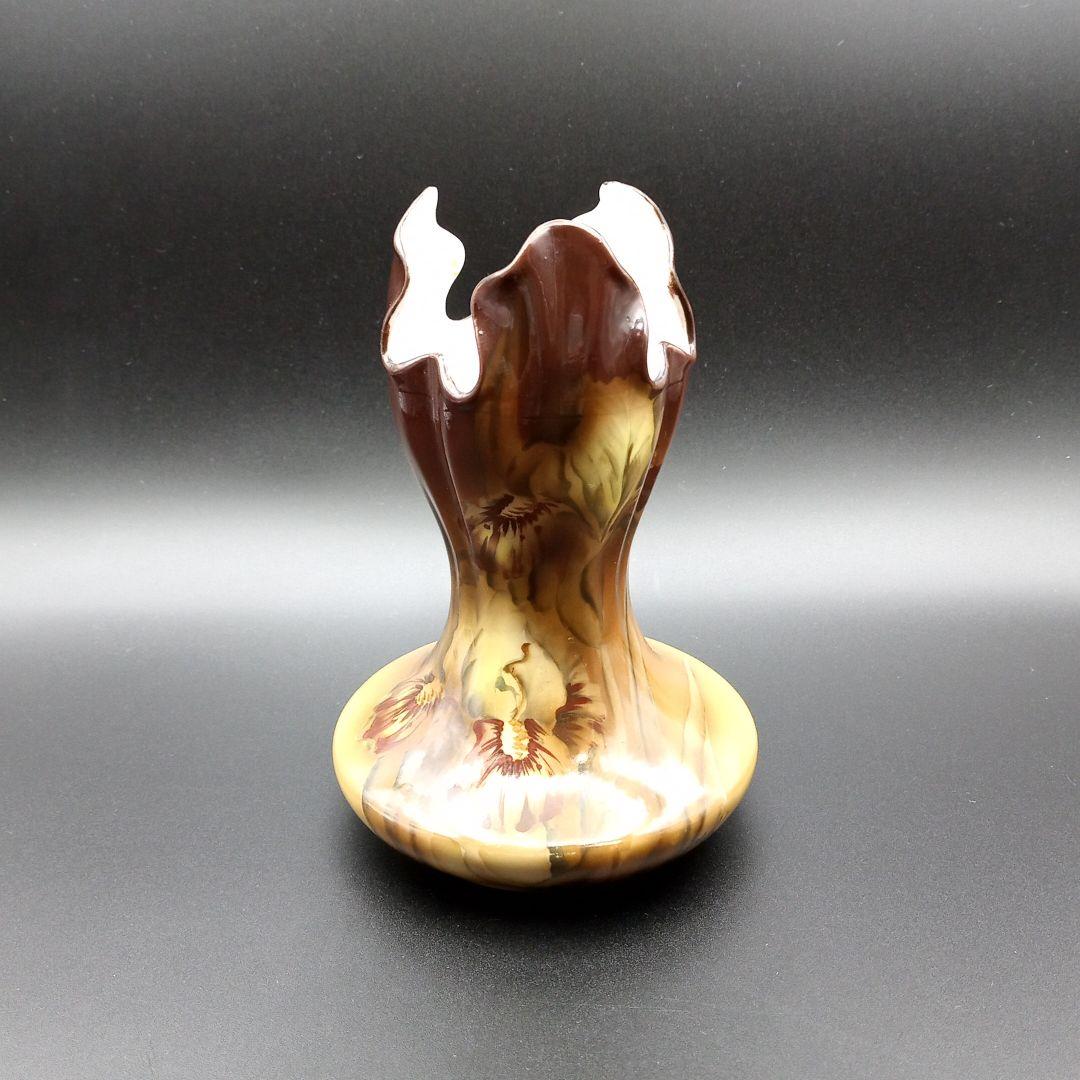 オールドノリタケ 釉下彩 花瓶 メイプルリーフ ルックウッド