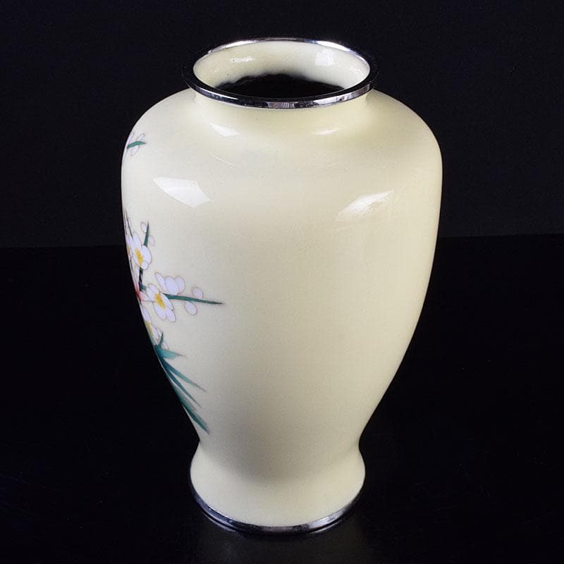 七宝焼　四君子文　花瓶　V　R9273