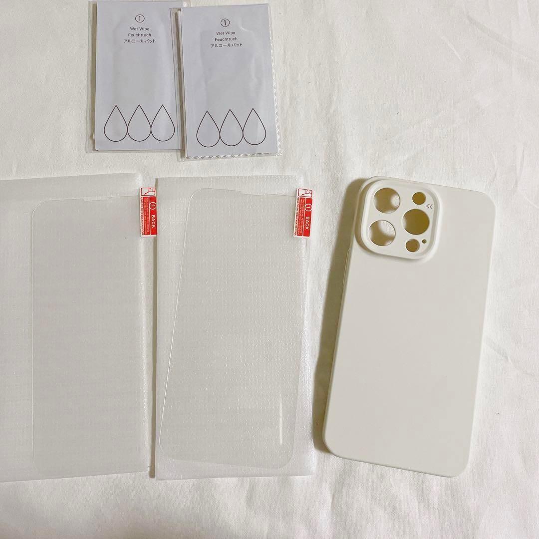 iphone 13pro ケース ホワイト　保護フィルム2枚