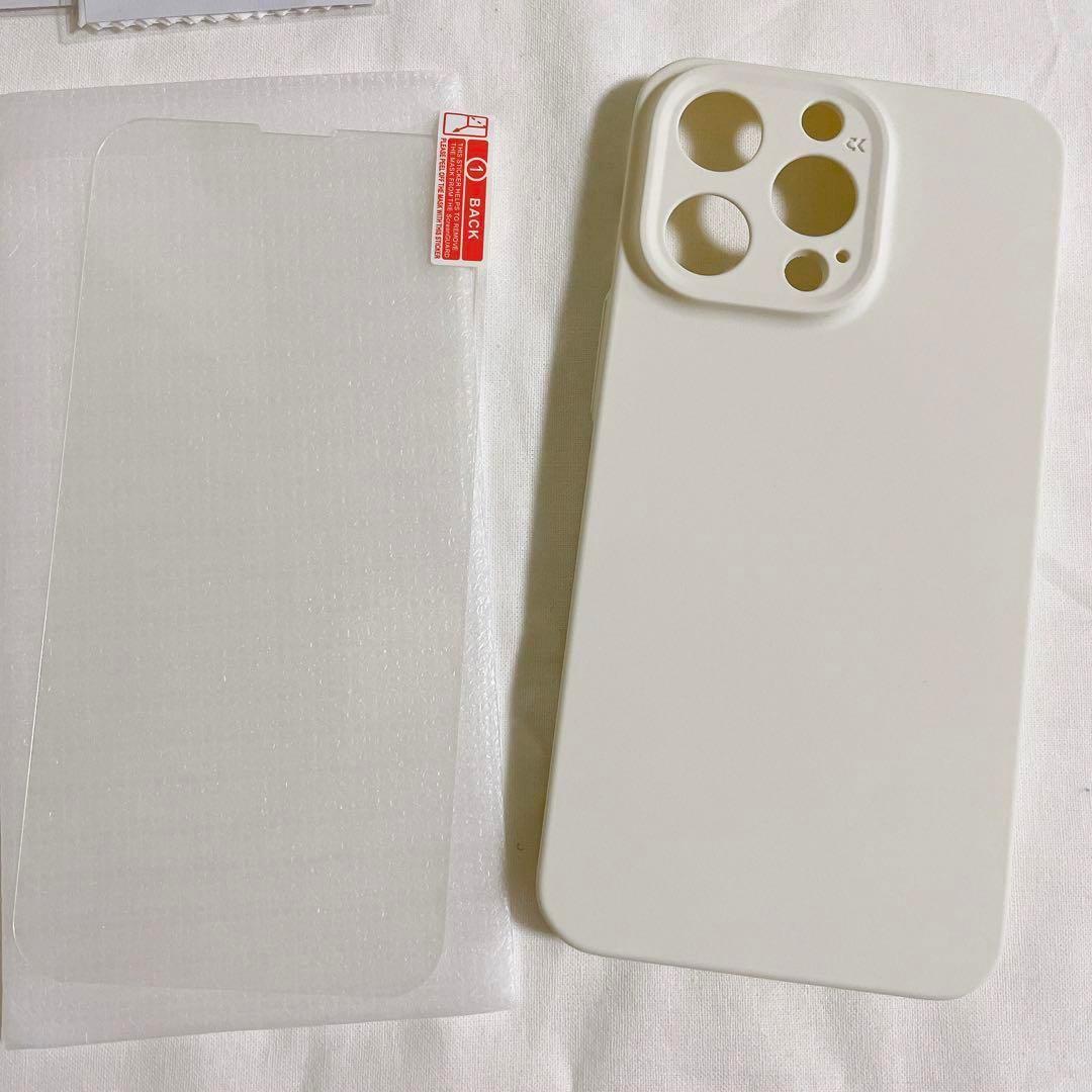 iphone 13pro ケース ホワイト　保護フィルム2枚