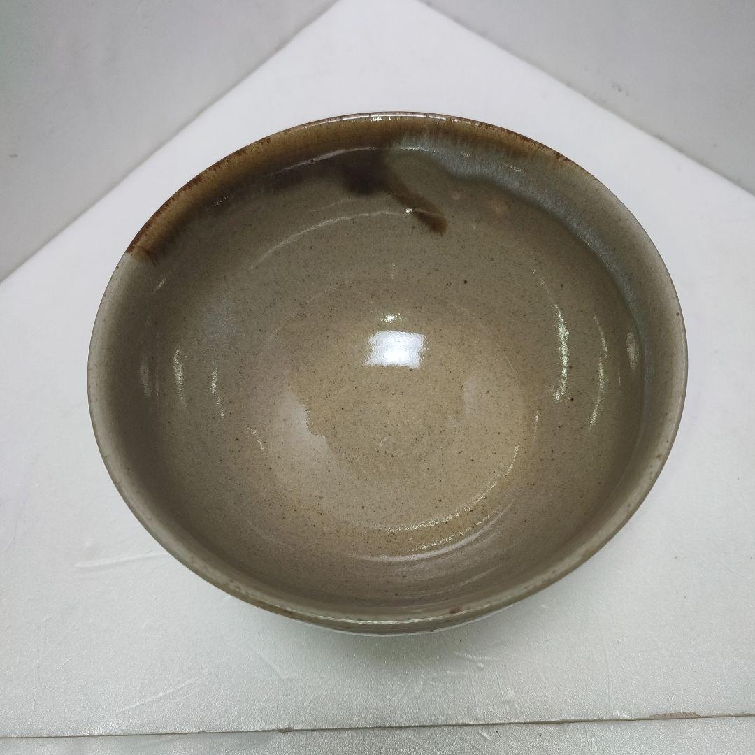 膳所焼　茶碗　暗香文字目彫　宗也