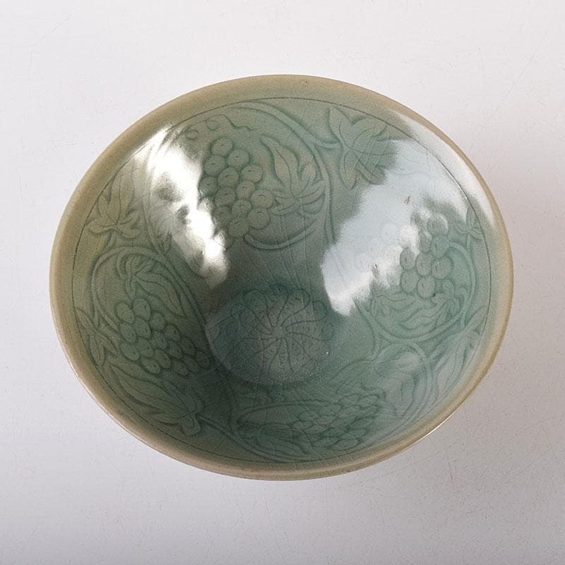 中国　龍泉窯　青磁　果実文碗　鉢　V　R7814