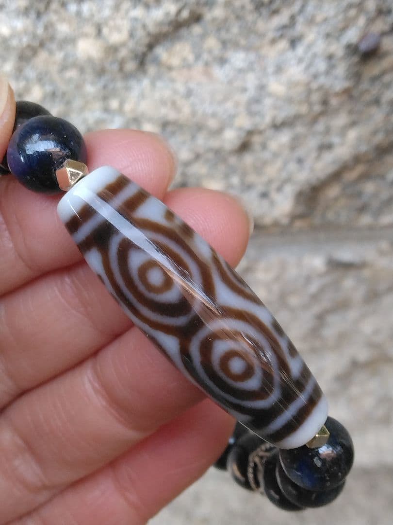 龍神・九眼と共に三大天珠Ⅲ白龍眼天珠ブレスレット❇梵字⭐護符霊符強力