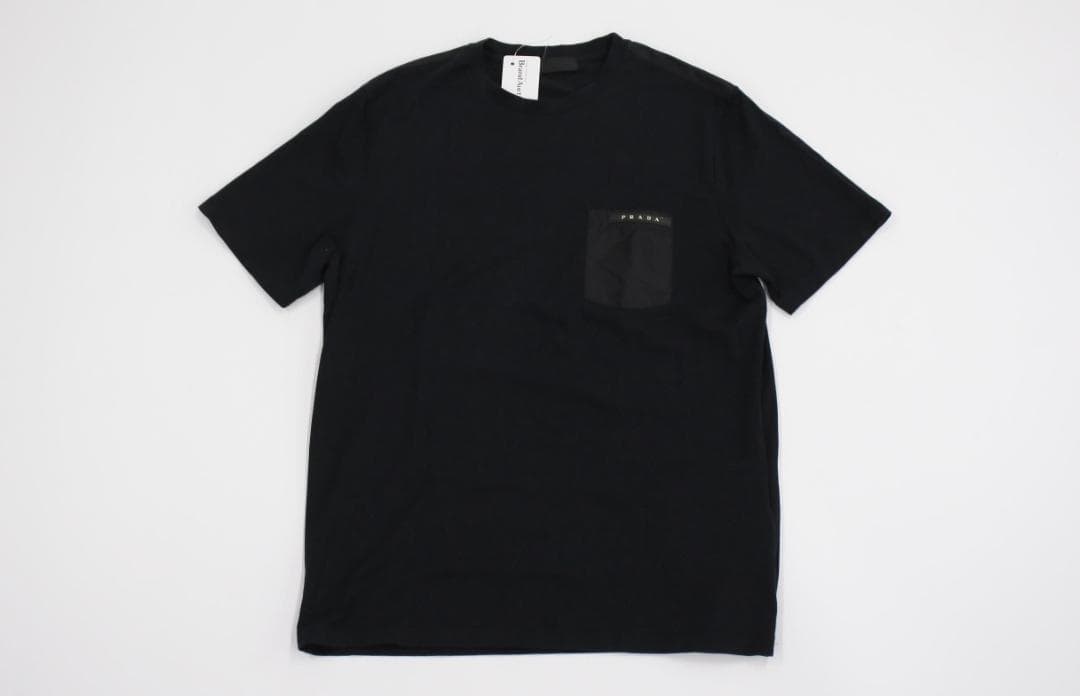 【美品】PRADA プラダ ブラック Tシャツ 左胸ポケット付き M