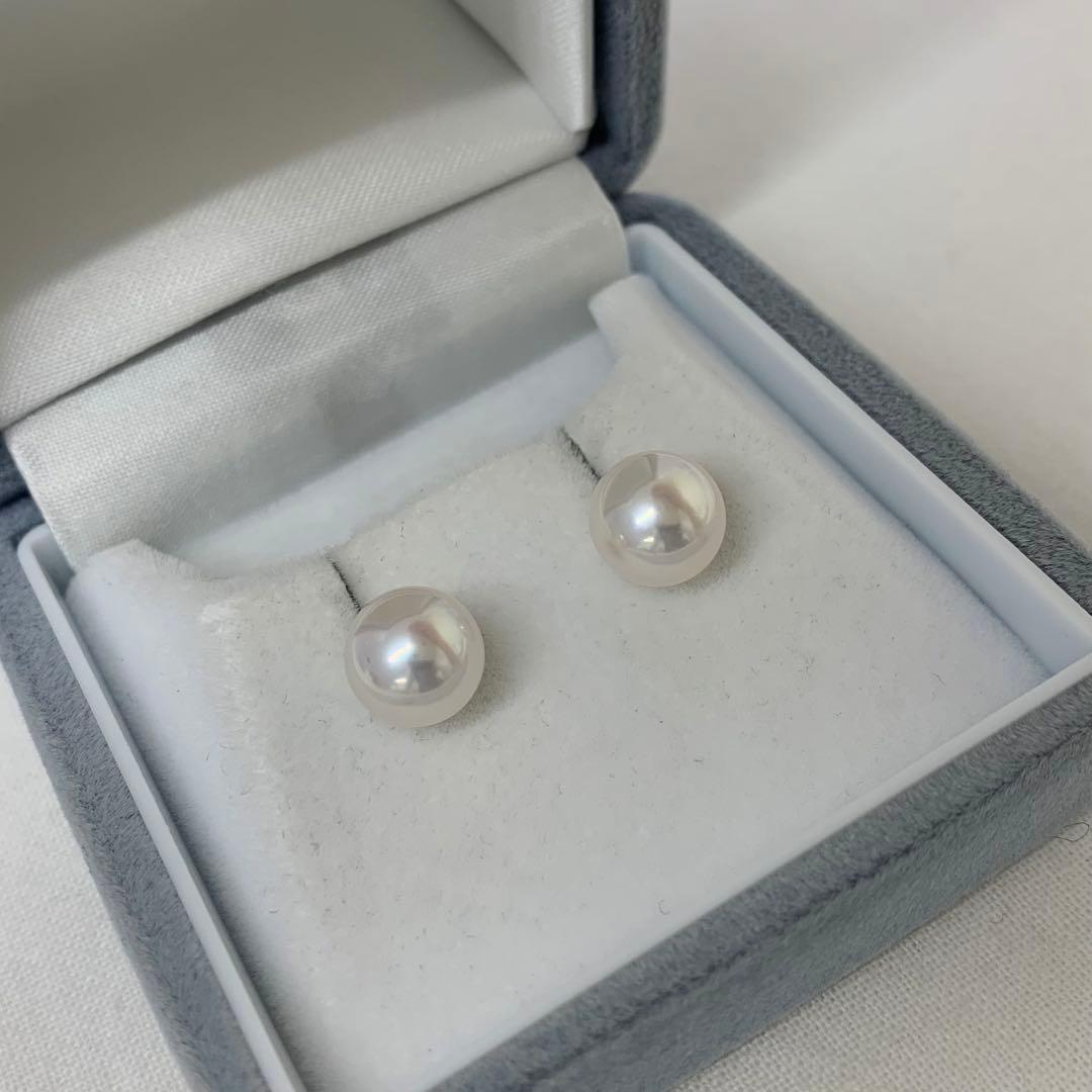 大人気　テリ最強　天女クラス　8.5-9mm プラチナピアス　冠婚葬祭　お出かけ