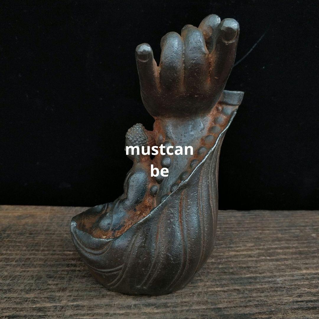 鉄器 如来仏像 倒流香 薫香炉 茶室 客間 装飾品 工芸品 置物