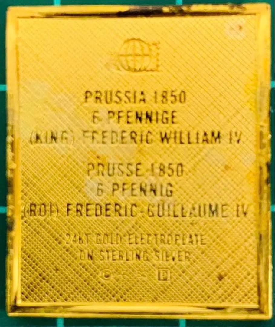 フランクリンミント 切手レプリカ 世界の国々の最初の切手 プロシア 説明書付1枚