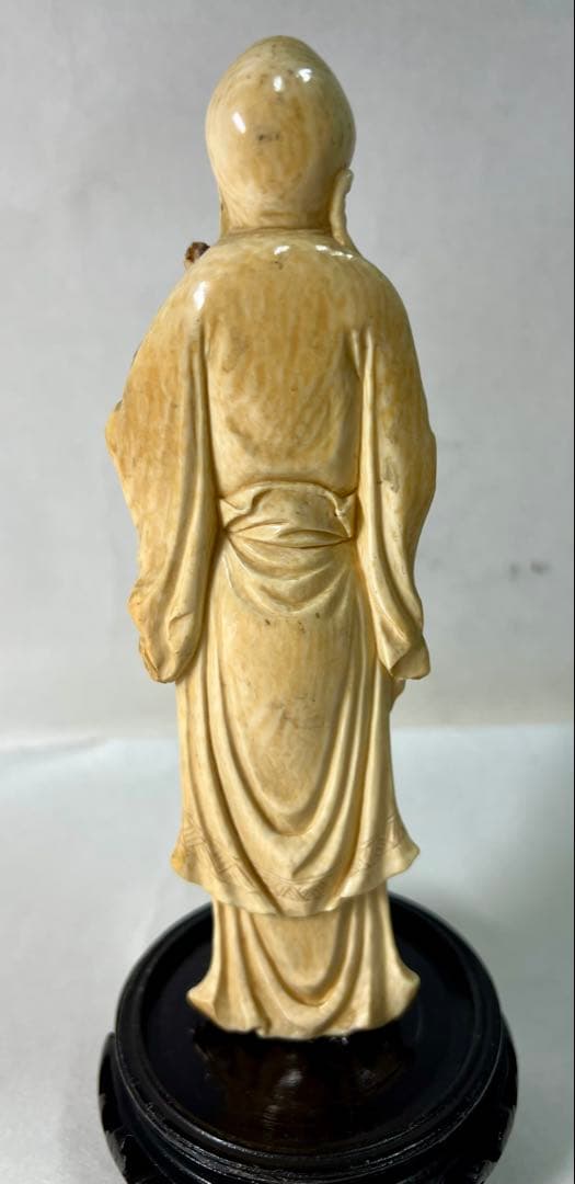 象牙風　寿老人　人物　繊細彫刻　置き物