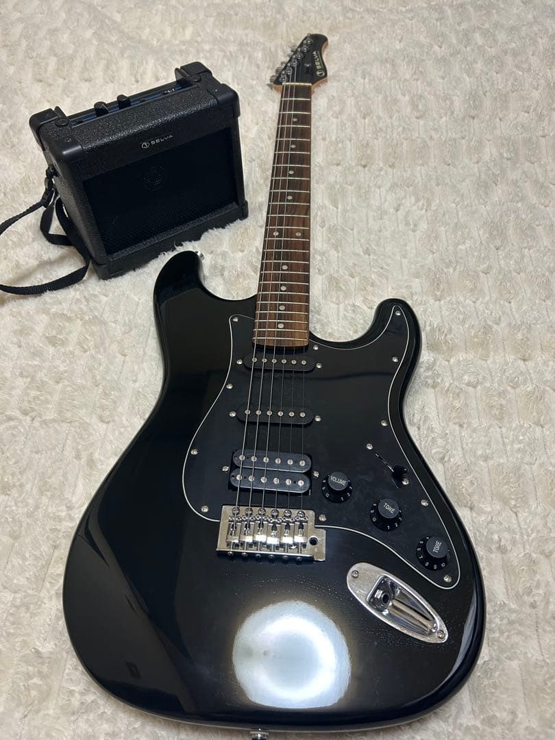 SELVA ストラトキャスター ブラック 黒 SSH セルバ ミニギターアンプ