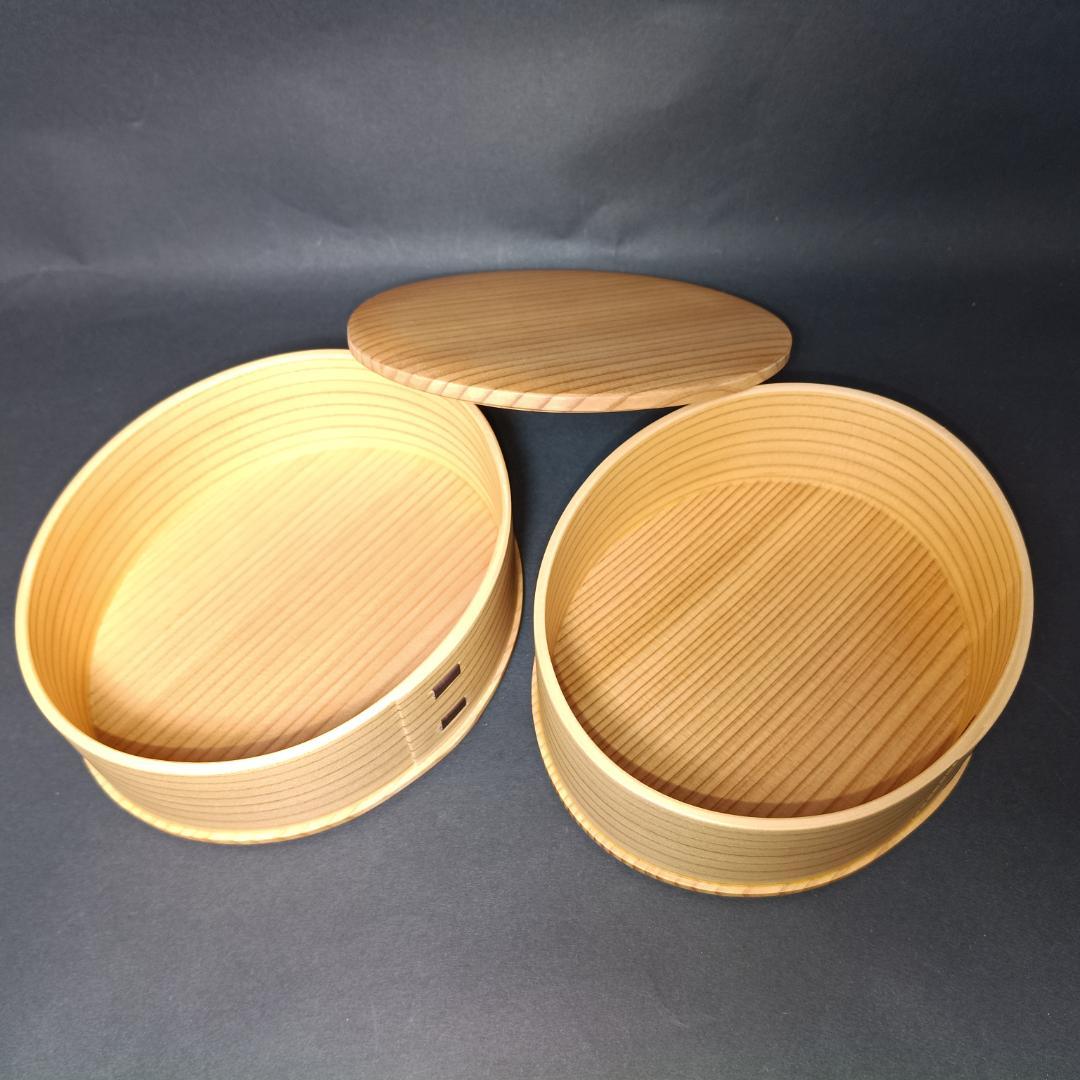 未使用　大館曲げわっぱ　ひな弁当　二段