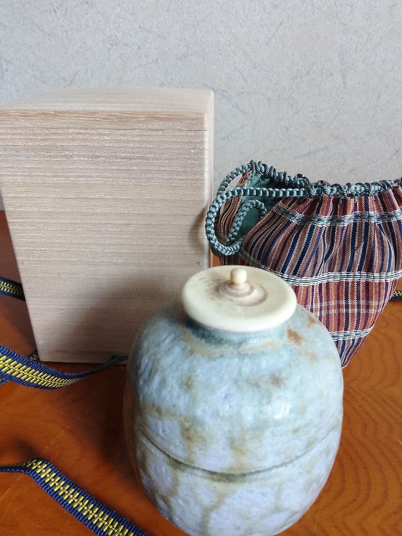 茶入れ 濃茶用 茶道具 弥左衛門間道 未使用品 002
