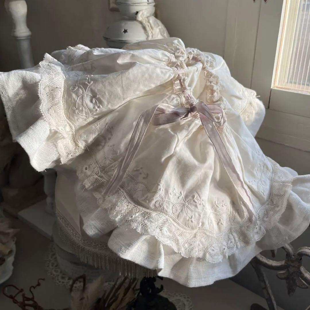 フランスアンティーク　ランプシェード　シルクカバー