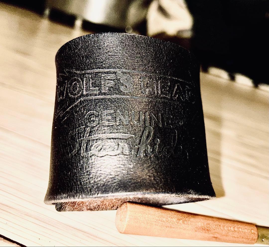 値下げ　ウルフズヘッドロゴ刻印　70mm 黒