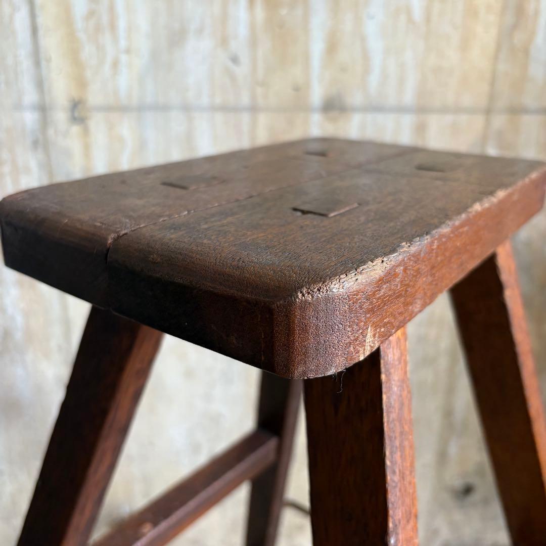 古道具　ヴィンテージ ラダー　脚立　無垢材　レトロ　アンティーク