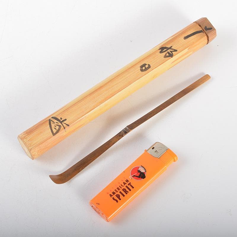 茶道具　茶杓　銘「好日」　前大徳寺　藤井誡堂書付　共筒共箱　C　6042