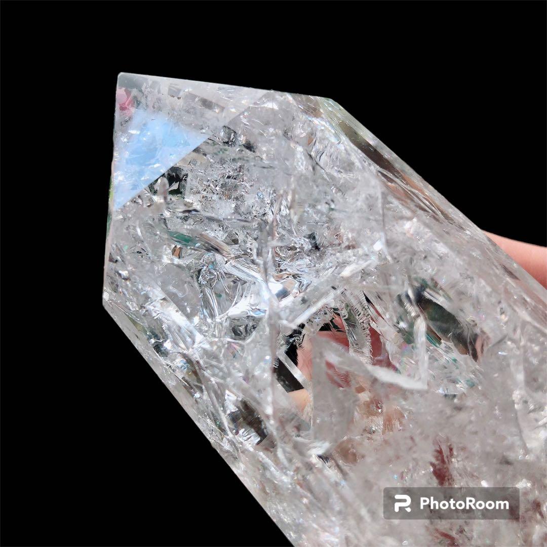 【オススメ】☆レインボー入りクラック水晶ポイント☆