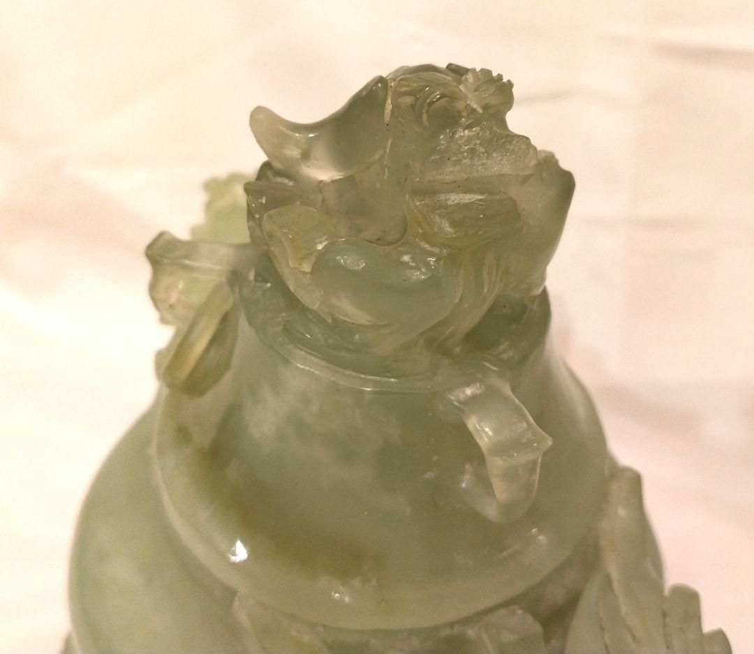 翡翠 三足香炉 龍