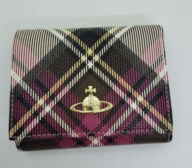 特価！袋箱付き新品ヴィヴィアンウエストウッドチェック柄 折り財布