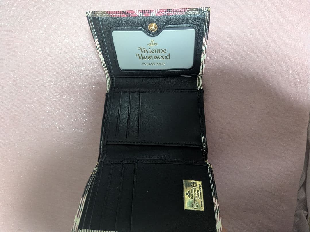 特価！袋箱付き新品ヴィヴィアンウエストウッドチェック柄 折り財布