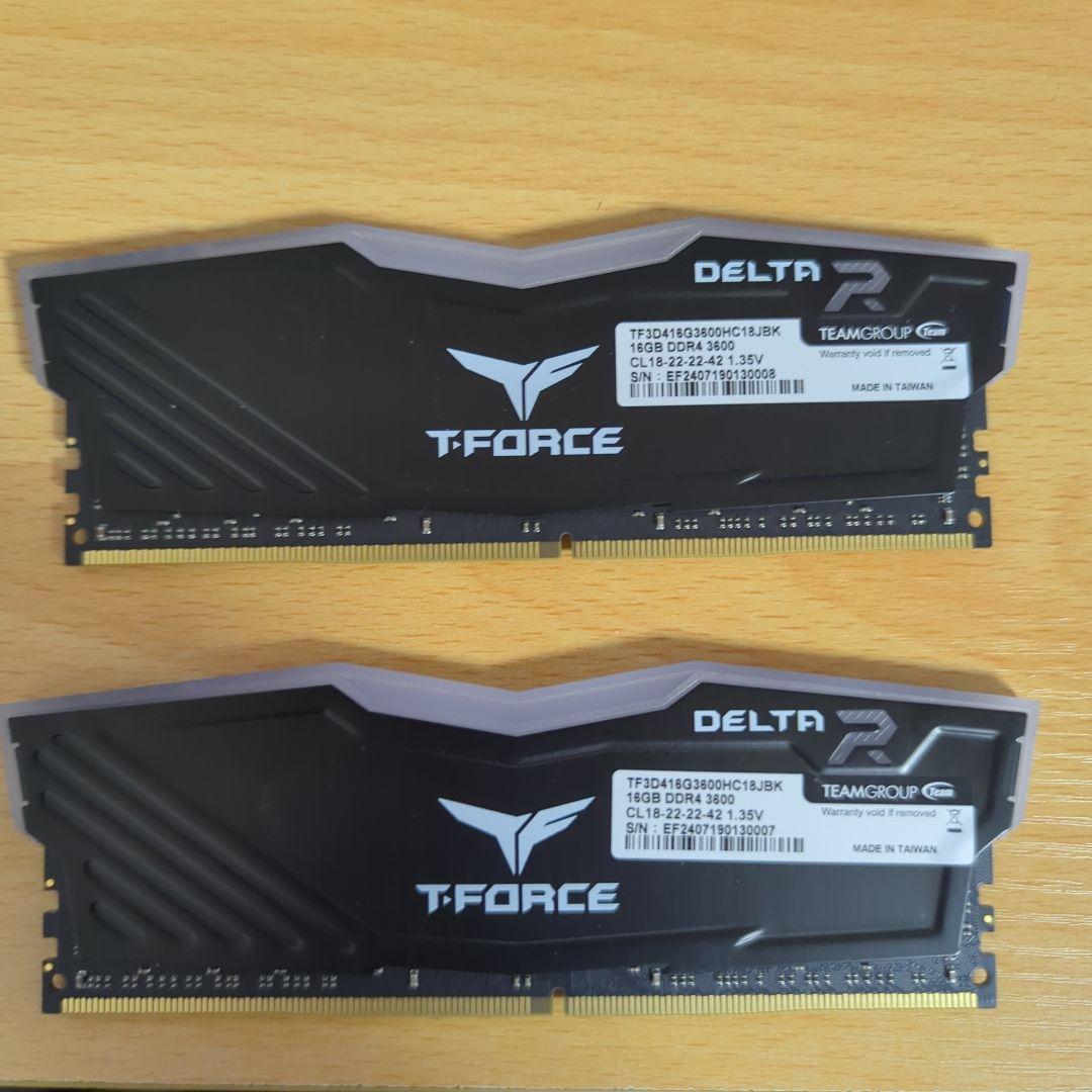 メモリー T-FORCE DDR4 3600MHz 32GB (2x16GB)