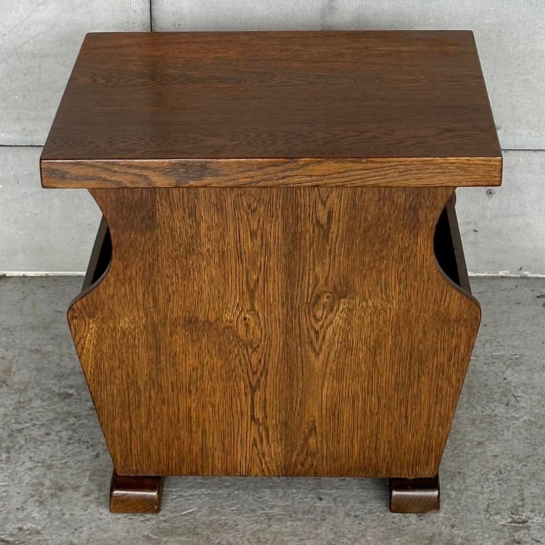 ✦オランダ家具✦オーク材サイドテーブル マガジンラック付　コーヒーテーブル