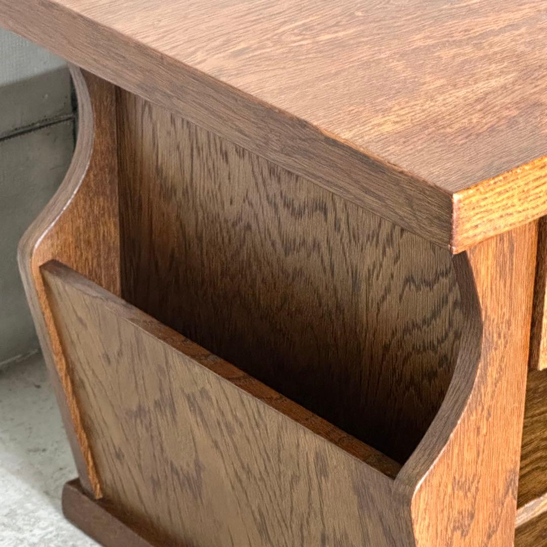 ✦オランダ家具✦オーク材サイドテーブル マガジンラック付　コーヒーテーブル