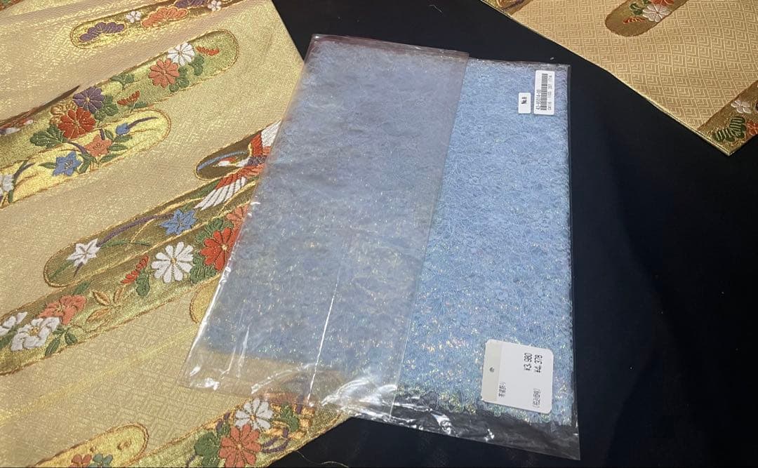 振袖 フルセット6点サイズM〜Ｌ駒刺繍　片輪車吉祥花文　金銀彩　正絹