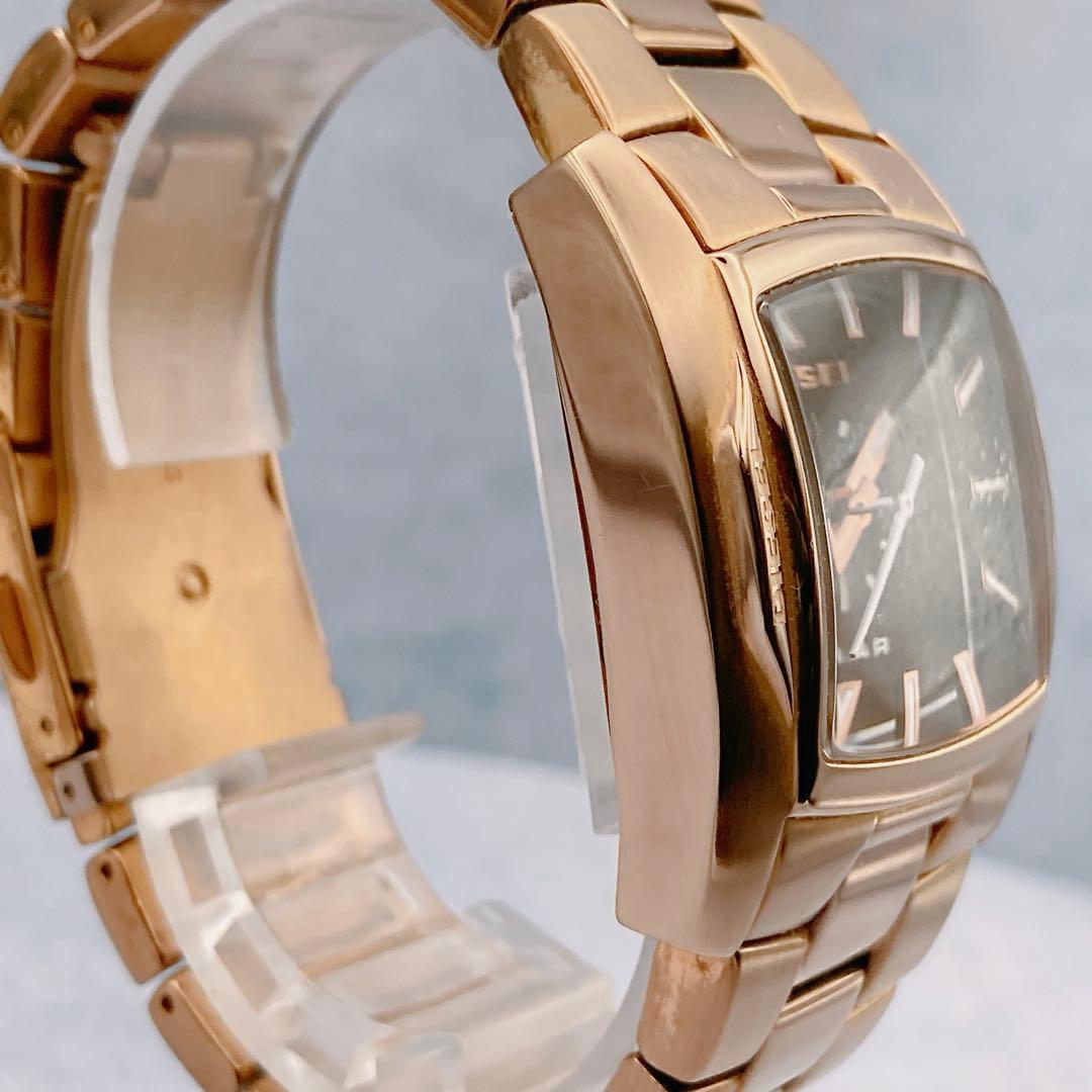 稼動品✨美品 DIESEL ディーゼル スクエア ブラウンボーイズ メンズ腕時計