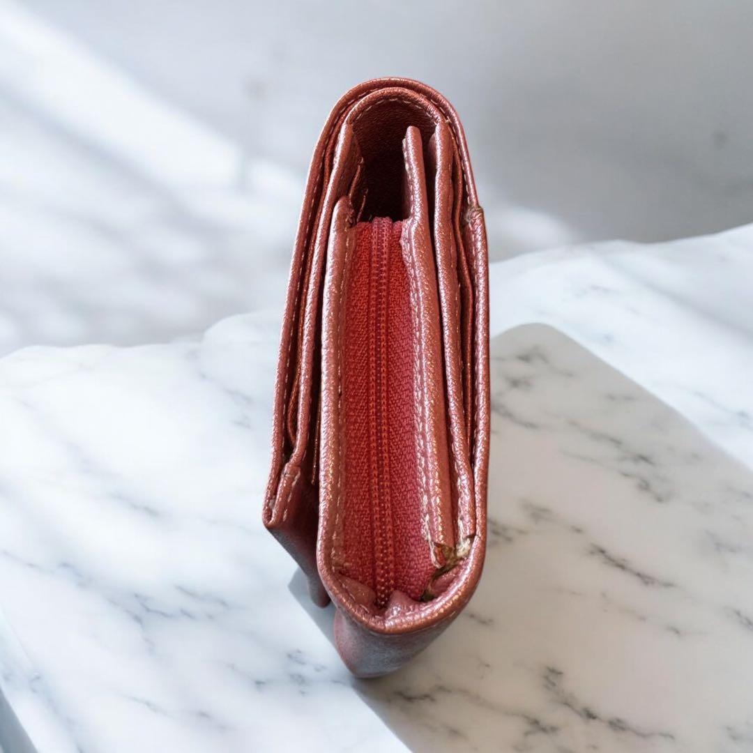 新品 KITAMURA キタムラ ピンク 桜色 ラメ レザー 折り財布