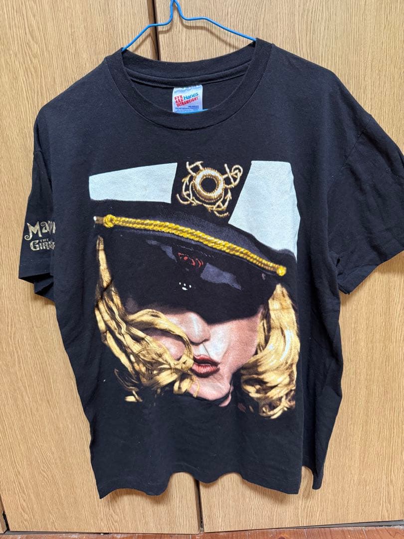 Hanes 黒色 Tシャツ Lサイズ マドンナ