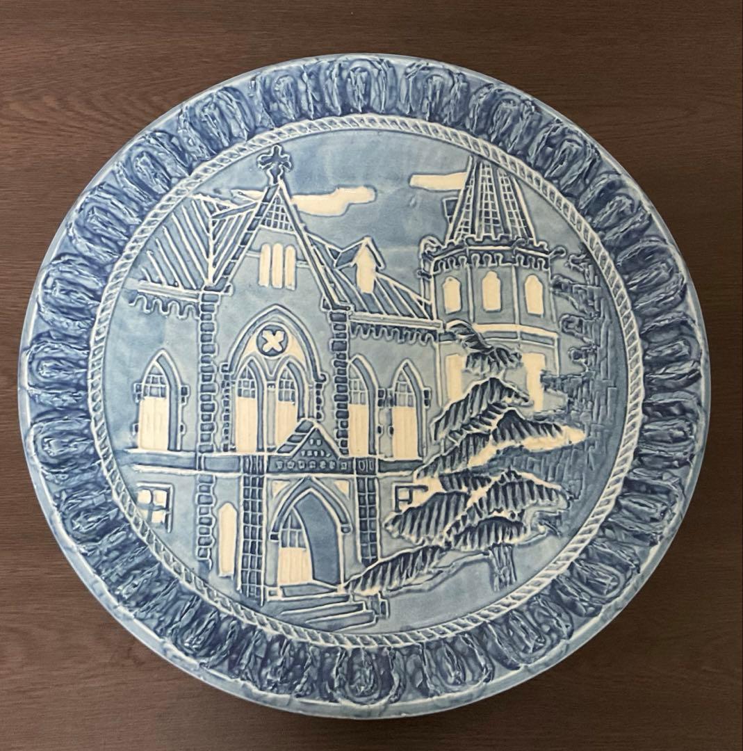慶應義塾 創立百年記念芸術祭 飾り皿 大皿 レリーフ 京泉 希少