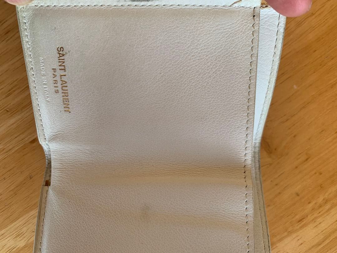 ★SAINT LAURENT★ホワイト 三つ折り財布