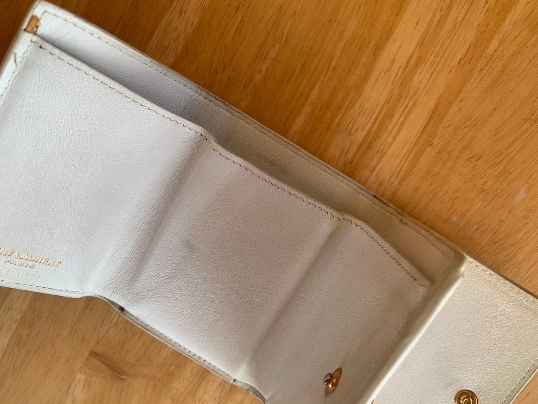 ★SAINT LAURENT★ホワイト 三つ折り財布