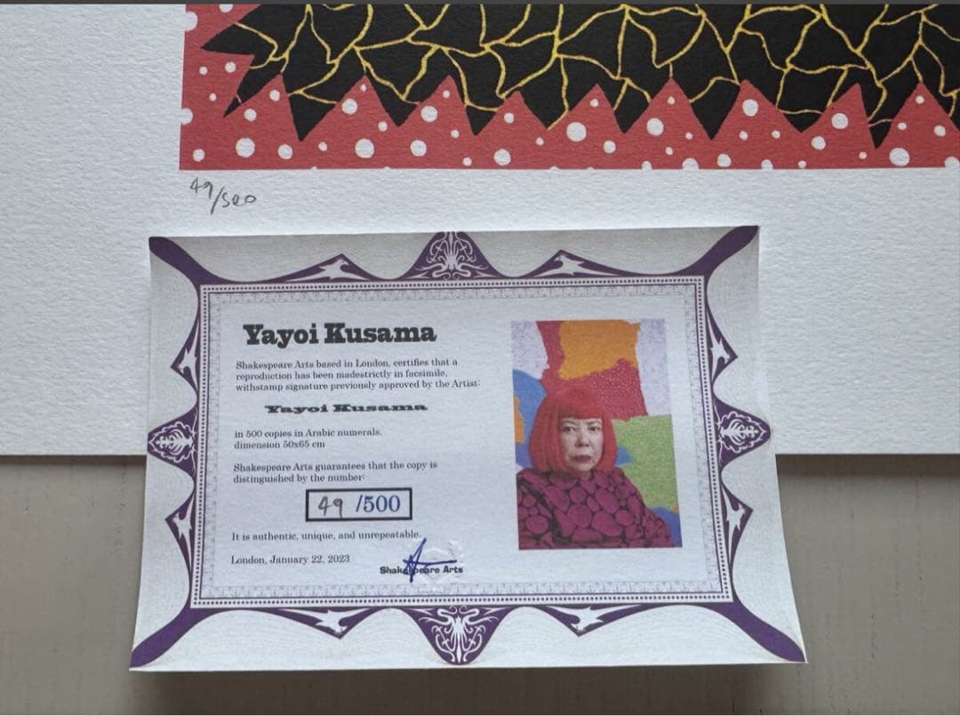 草間彌生　パンプキン　リトグラフ　シリアルナンバー入り