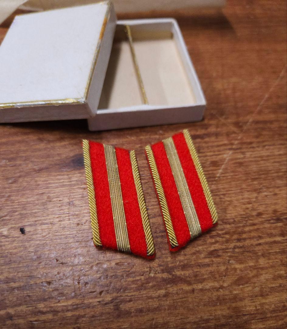 当時物 九八式「准尉」襟章 箱付き 階級章 大日本帝国 日本陸軍 軍隊