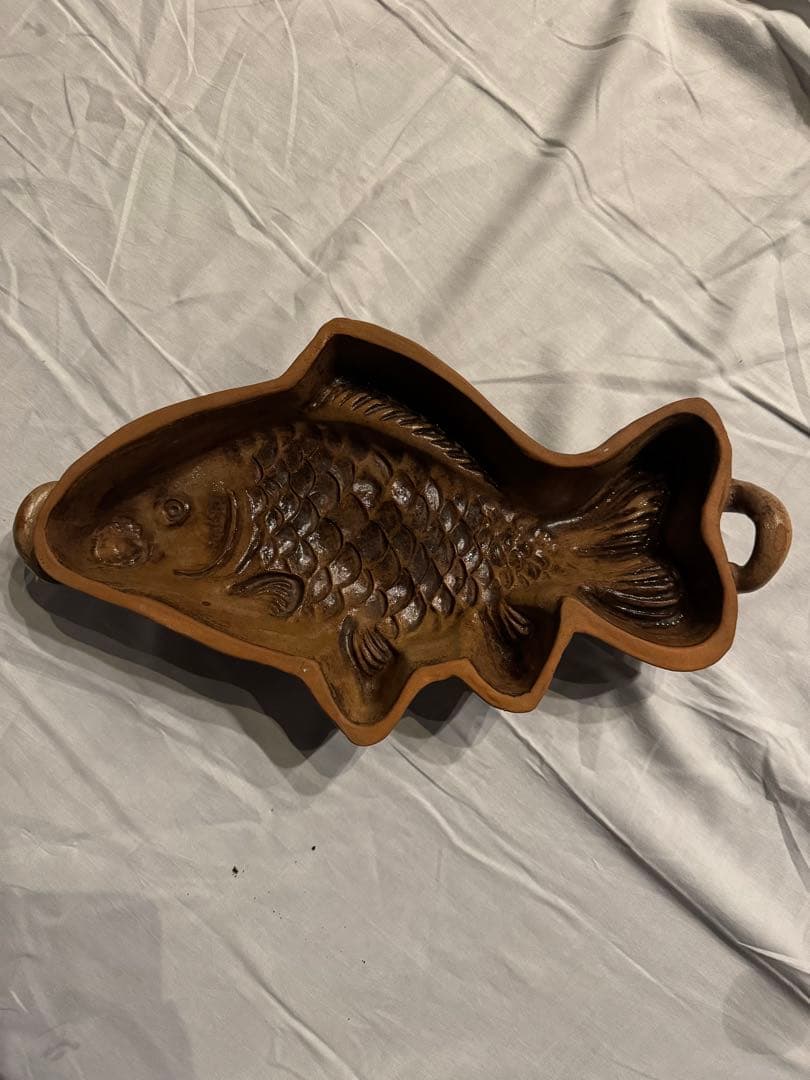 魚形の型 2つ持ち手付き　チェコ製陶器