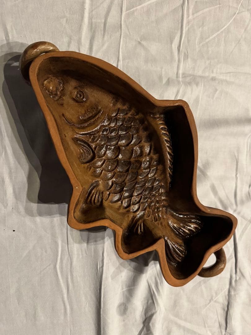 魚形の型 2つ持ち手付き　チェコ製陶器
