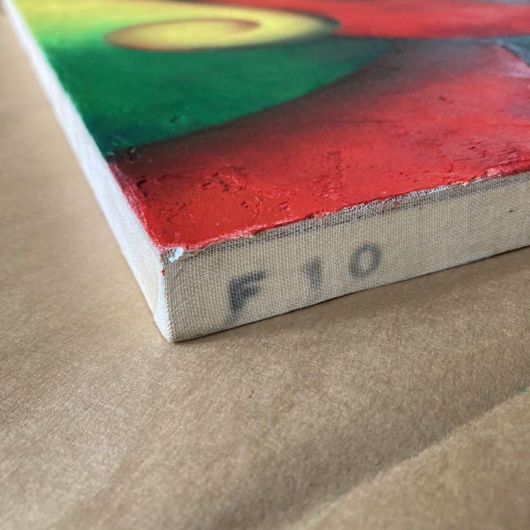 希少 古画 刀根広篤 「Chin-Tsu」 油彩画 極彩色 抽象画 F10号