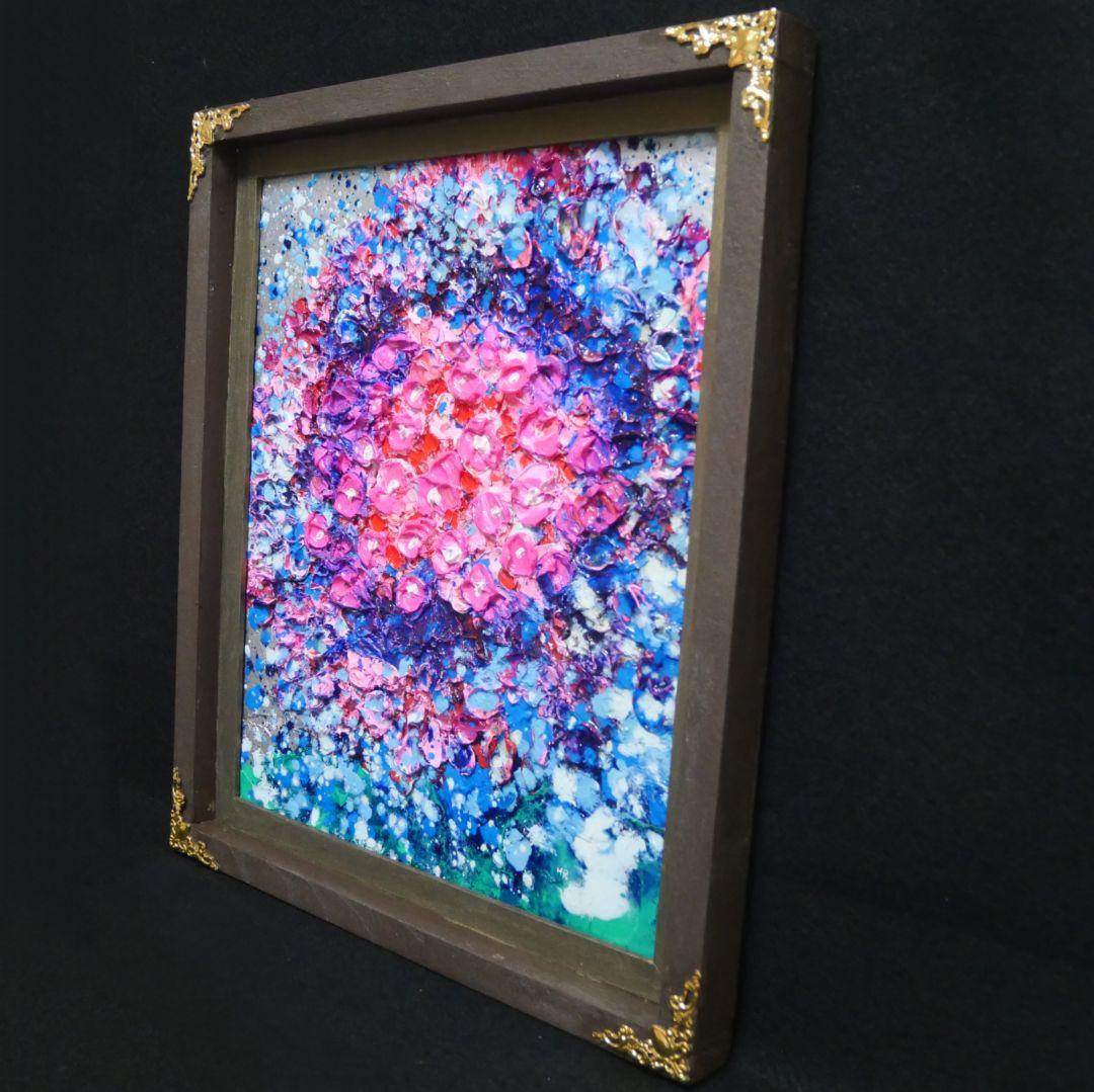 油絵 油彩 油彩画 絵 絵画【梅雨のピンクの雨】