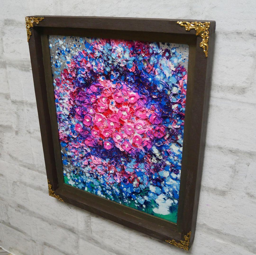 油絵 油彩 油彩画 絵 絵画【梅雨のピンクの雨】